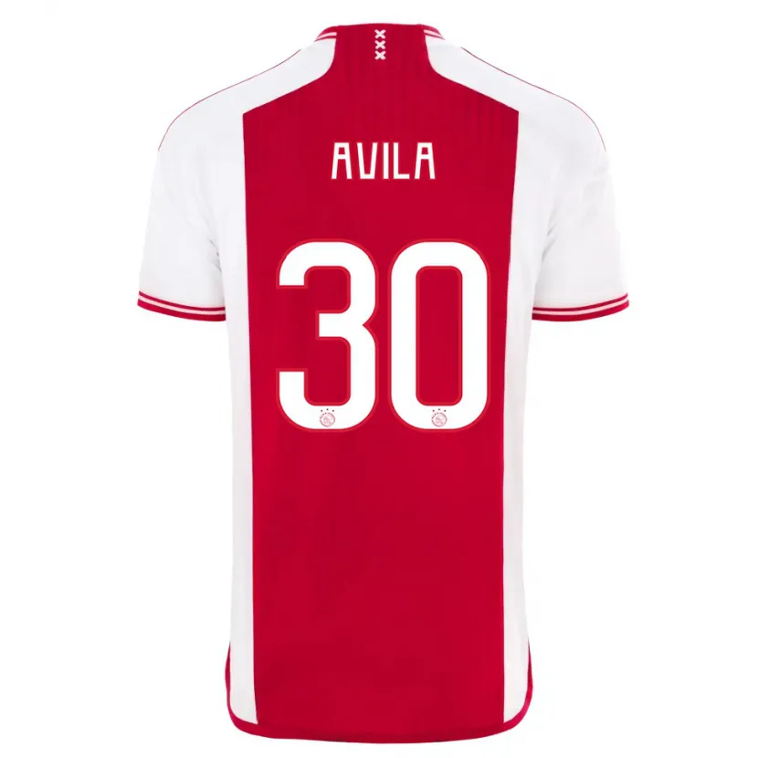 Danxen Niño Camiseta Gastón Ávila #30 Rojo Blanco 1ª Equipación 2023/24 La Camisa