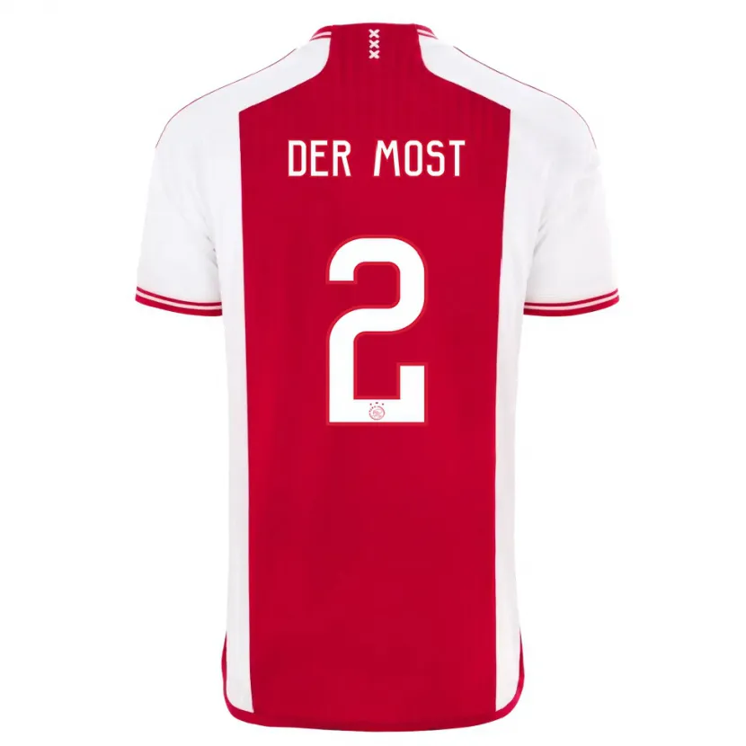 Danxen Niño Camiseta Liza Van Der Most #2 Rojo Blanco 1ª Equipación 2023/24 La Camisa