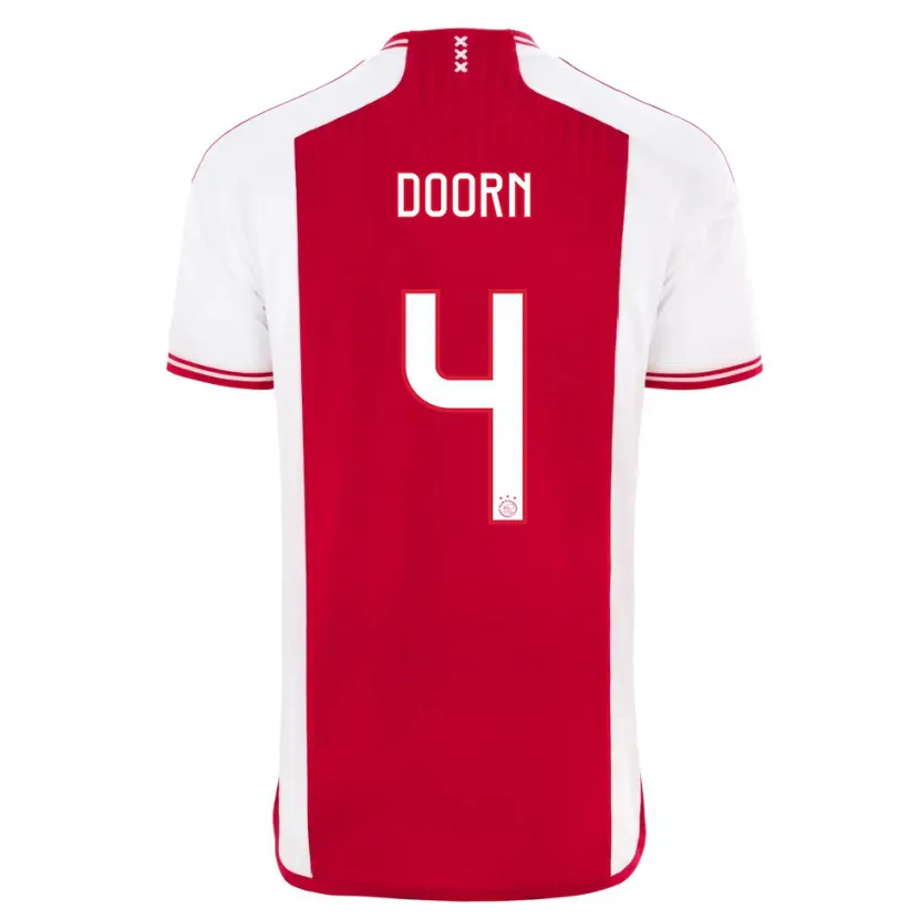 Danxen Niño Camiseta Lisa Doorn #4 Rojo Blanco 1ª Equipación 2023/24 La Camisa