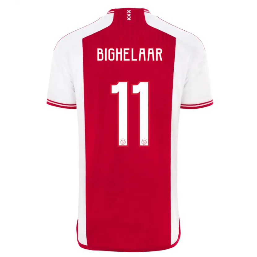 Danxen Niño Camiseta Marjolijn Van Den Bighelaar #11 Rojo Blanco 1ª Equipación 2023/24 La Camisa