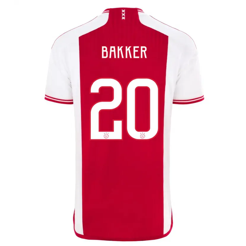 Danxen Niño Camiseta Eshly Bakker #20 Rojo Blanco 1ª Equipación 2023/24 La Camisa