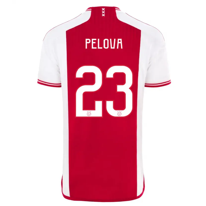 Danxen Niño Camiseta Victoria Pelova #23 Rojo Blanco 1ª Equipación 2023/24 La Camisa