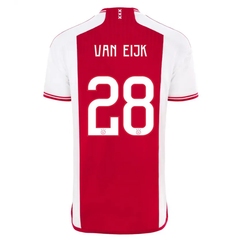 Danxen Niño Camiseta Regina Van Eijk #28 Rojo Blanco 1ª Equipación 2023/24 La Camisa