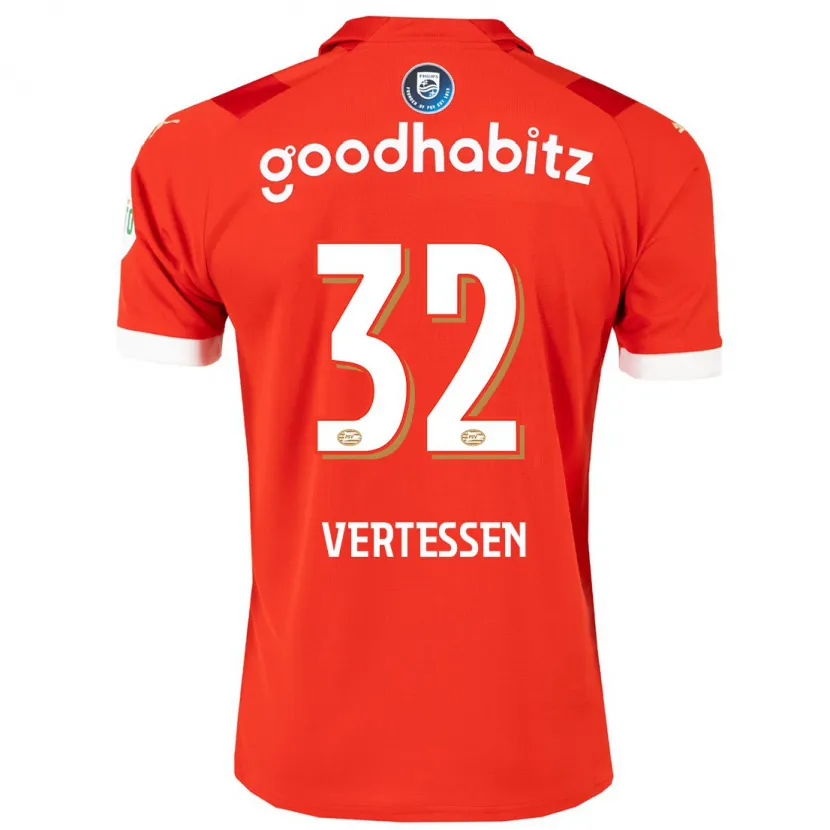 Danxen Niño Camiseta Yorbe Vertessen #32 Rojo 1ª Equipación 2023/24 La Camisa