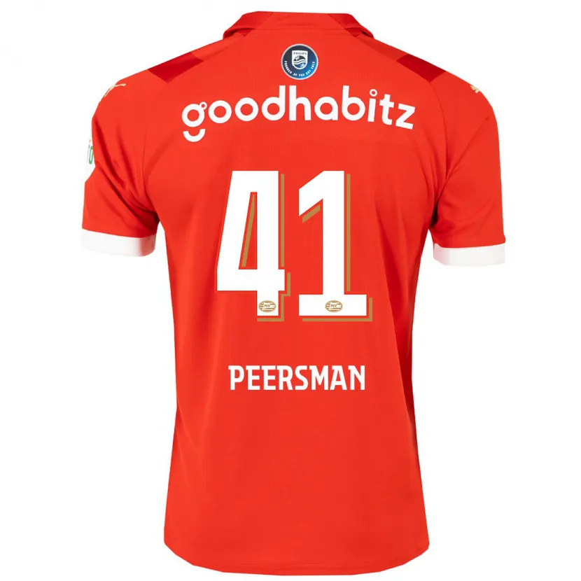 Danxen Niño Camiseta Kjell Peersman #41 Rojo 1ª Equipación 2023/24 La Camisa