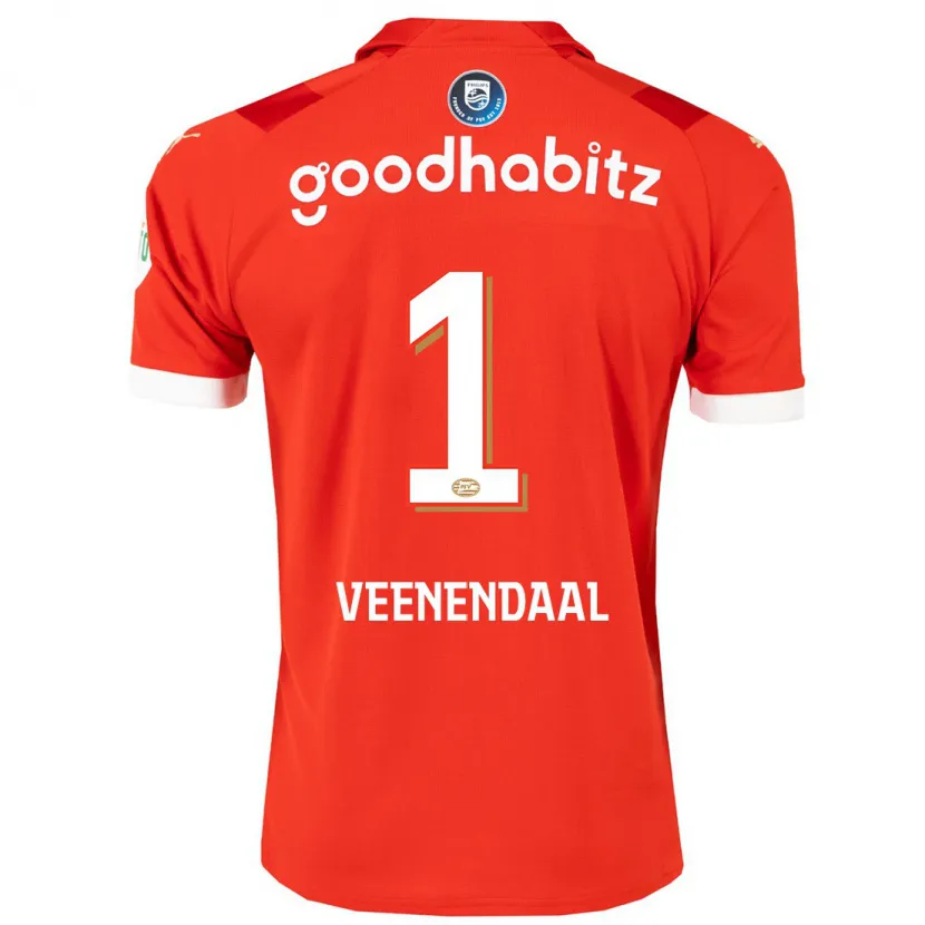 Danxen Niño Camiseta Sari Van Veenendaal #1 Rojo 1ª Equipación 2023/24 La Camisa