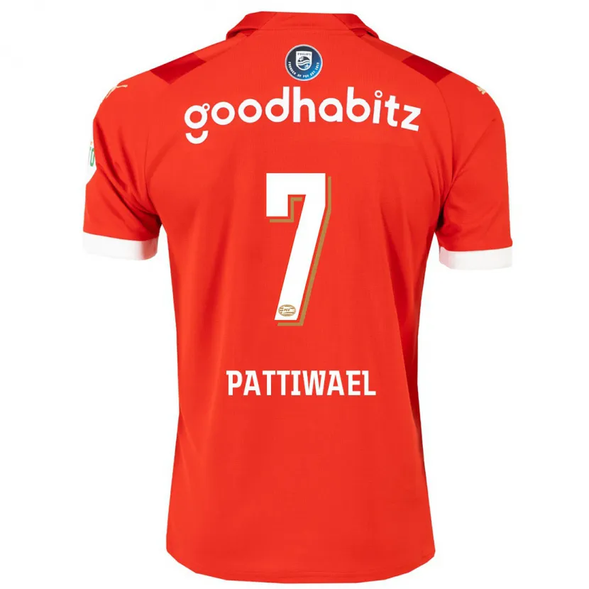 Danxen Niño Camiseta Naomi Pattiwael #7 Rojo 1ª Equipación 2023/24 La Camisa