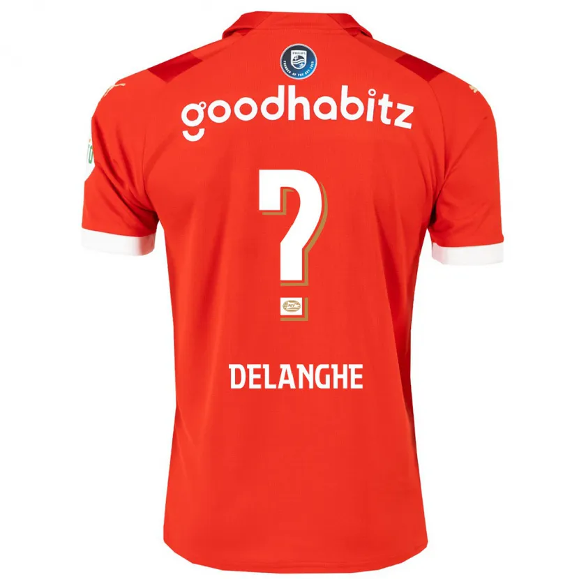 Danxen Niño Camiseta Maxime Delanghe #0 Rojo 1ª Equipación 2023/24 La Camisa