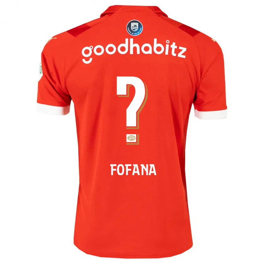 Danxen Niño Camiseta Fode Fofana #0 Rojo 1ª Equipación 2023/24 La Camisa