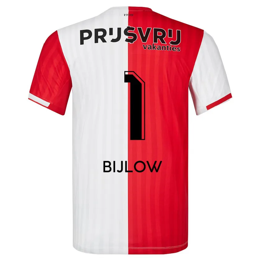 Danxen Niño Camiseta Justin Bijlow #1 Rojo Blanco 1ª Equipación 2023/24 La Camisa