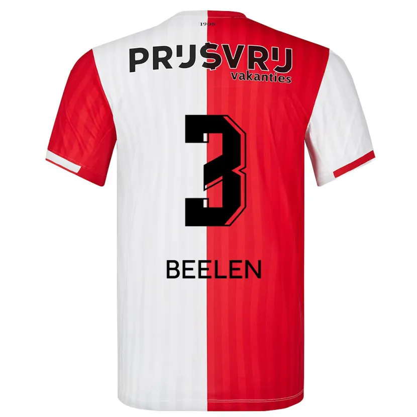 Danxen Niño Camiseta Thomas Beelen #3 Rojo Blanco 1ª Equipación 2023/24 La Camisa