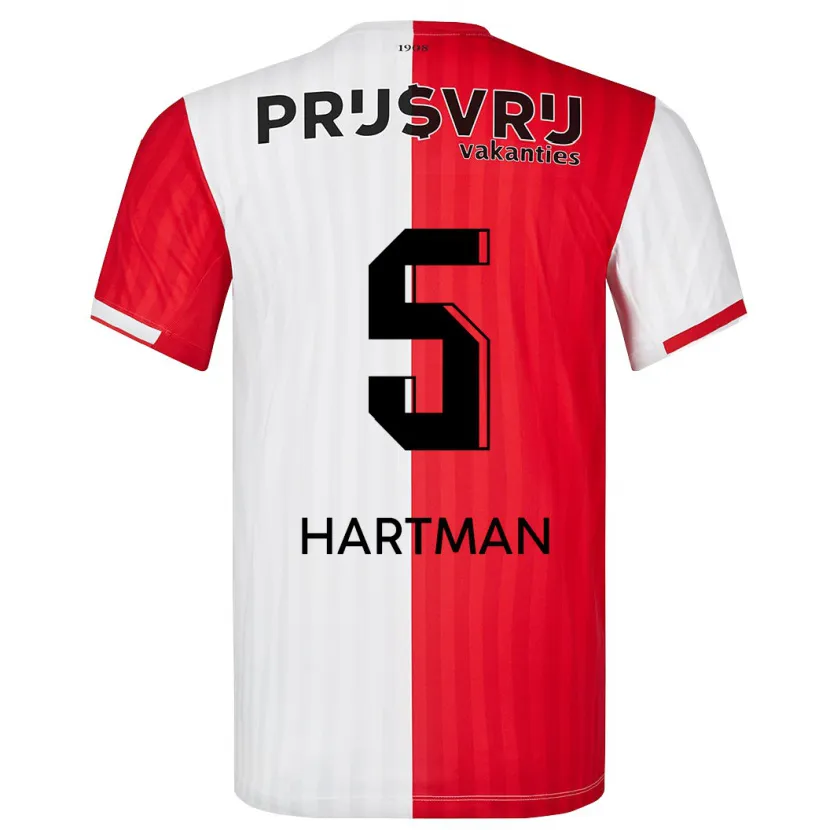 Danxen Niño Camiseta Quilindschy Hartman #5 Rojo Blanco 1ª Equipación 2023/24 La Camisa