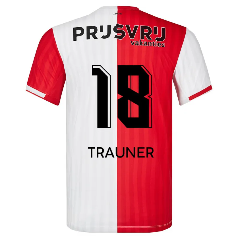 Danxen Niño Camiseta Gernot Trauner #18 Rojo Blanco 1ª Equipación 2023/24 La Camisa