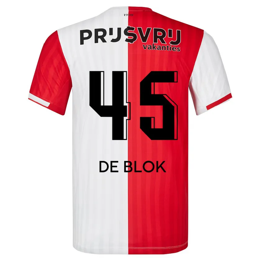 Danxen Niño Camiseta Lars De Blok #45 Rojo Blanco 1ª Equipación 2023/24 La Camisa