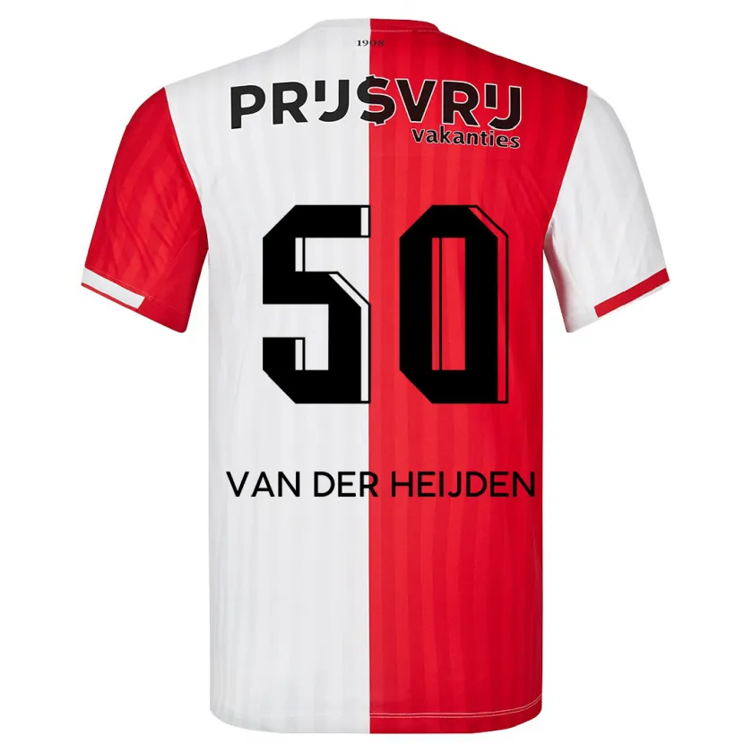 Danxen Niño Camiseta Délano Van Der Heijden #50 Rojo Blanco 1ª Equipación 2023/24 La Camisa