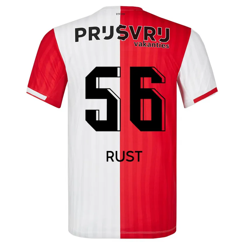 Danxen Niño Camiseta Fabiano Rust #56 Rojo Blanco 1ª Equipación 2023/24 La Camisa