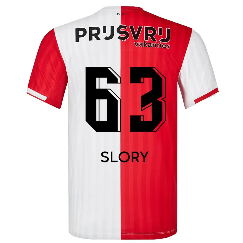 Danxen Niño Camiseta Jaden Slory #63 Rojo Blanco 1ª Equipación 2023/24 La Camisa