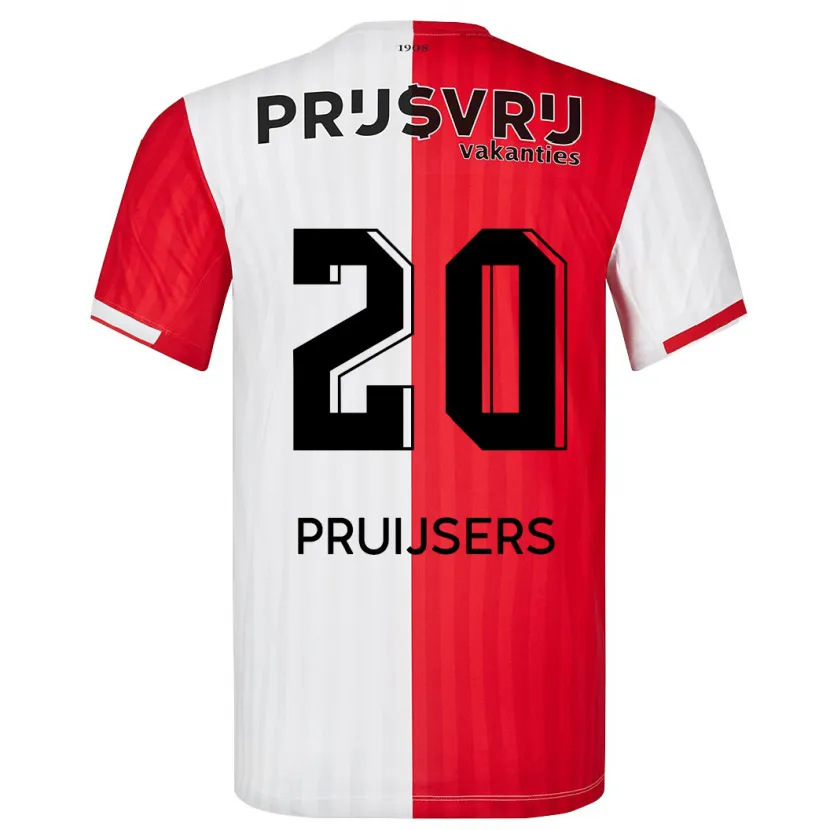 Danxen Niño Camiseta Tom Pruijsers #20 Rojo Blanco 1ª Equipación 2023/24 La Camisa