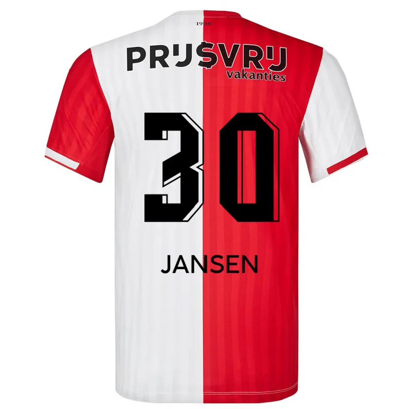 Danxen Niño Camiseta Thijs Jansen #30 Rojo Blanco 1ª Equipación 2023/24 La Camisa