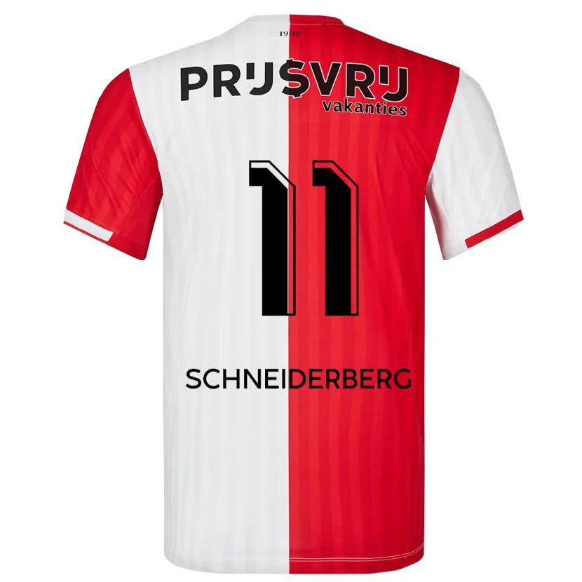 Danxen Niño Camiseta July Schneiderberg #11 Rojo Blanco 1ª Equipación 2023/24 La Camisa