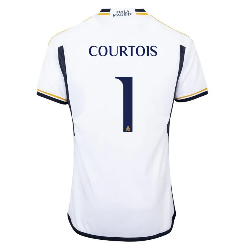 Danxen Niño Camiseta Thibaut Courtois #1 Blanco 1ª Equipación 2023/24 La Camisa