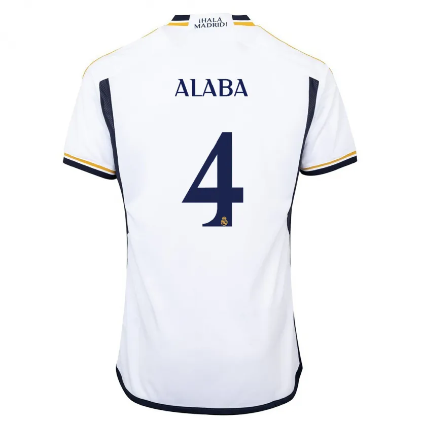 Danxen Niño Camiseta David Alaba #4 Blanco 1ª Equipación 2023/24 La Camisa