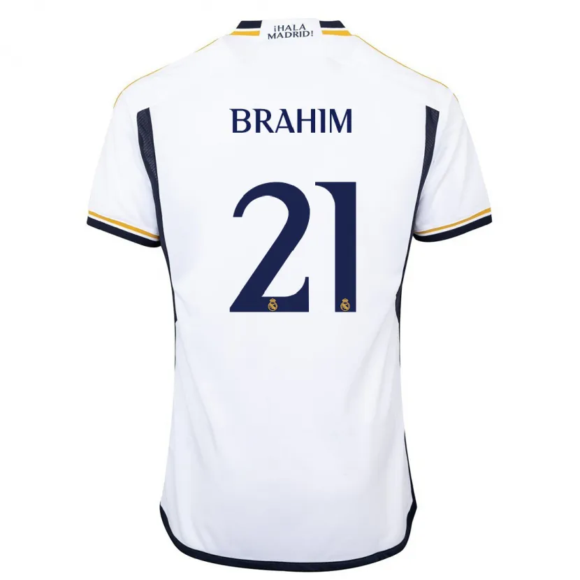 Danxen Niño Camiseta Brahim Díaz #21 Blanco 1ª Equipación 2023/24 La Camisa