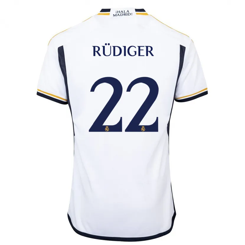 Danxen Niño Camiseta Antonio Rüdiger #22 Blanco 1ª Equipación 2023/24 La Camisa