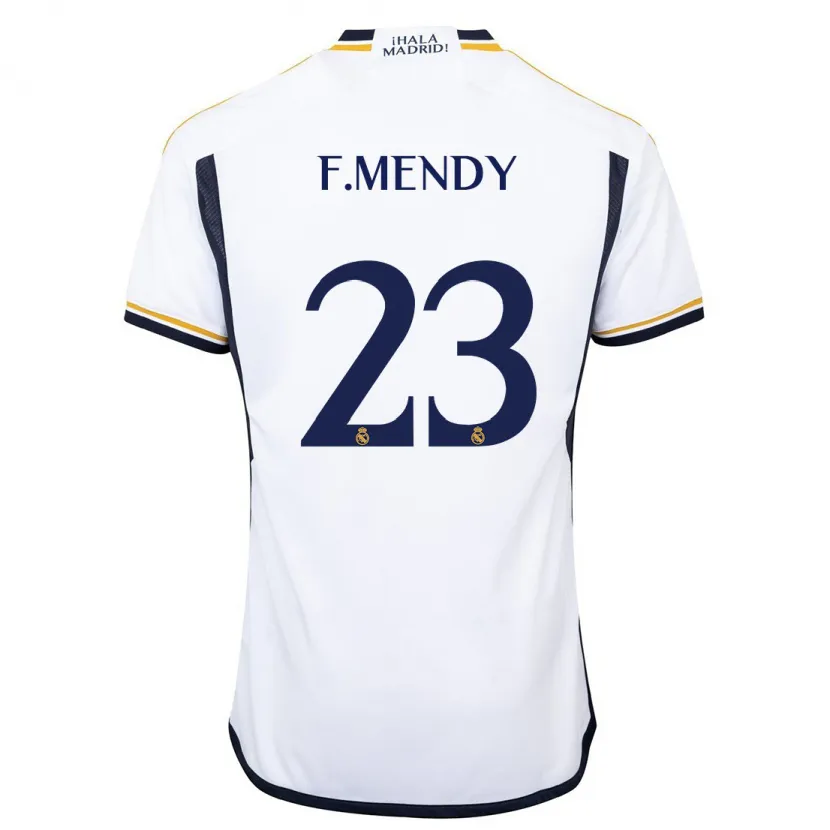 Danxen Niño Camiseta Ferland Mendy #23 Blanco 1ª Equipación 2023/24 La Camisa