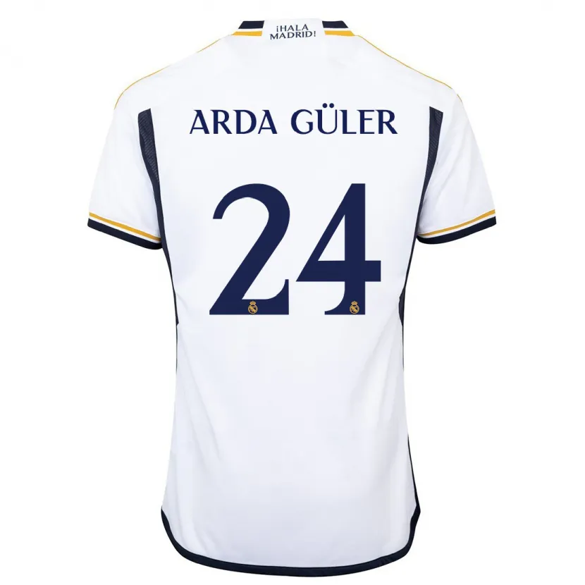 Danxen Niño Camiseta Arda Güler #24 Blanco 1ª Equipación 2023/24 La Camisa