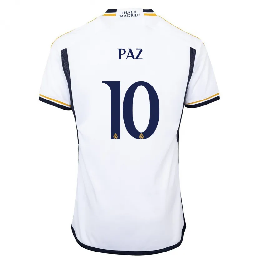 Danxen Niño Camiseta Nico Paz #10 Blanco 1ª Equipación 2023/24 La Camisa