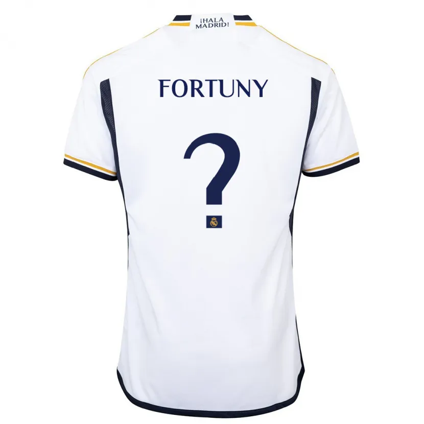 Danxen Niño Camiseta Pol Fortuny #0 Blanco 1ª Equipación 2023/24 La Camisa