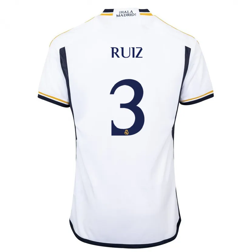 Danxen Niño Camiseta David Ruiz #3 Blanco 1ª Equipación 2023/24 La Camisa