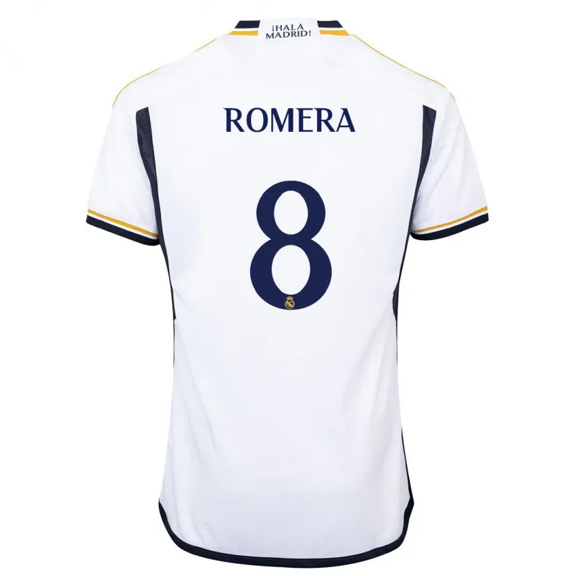 Danxen Niño Camiseta Miguel Romera #8 Blanco 1ª Equipación 2023/24 La Camisa