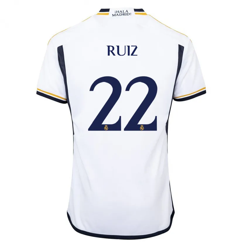 Danxen Niño Camiseta Ferran Ruiz #22 Blanco 1ª Equipación 2023/24 La Camisa