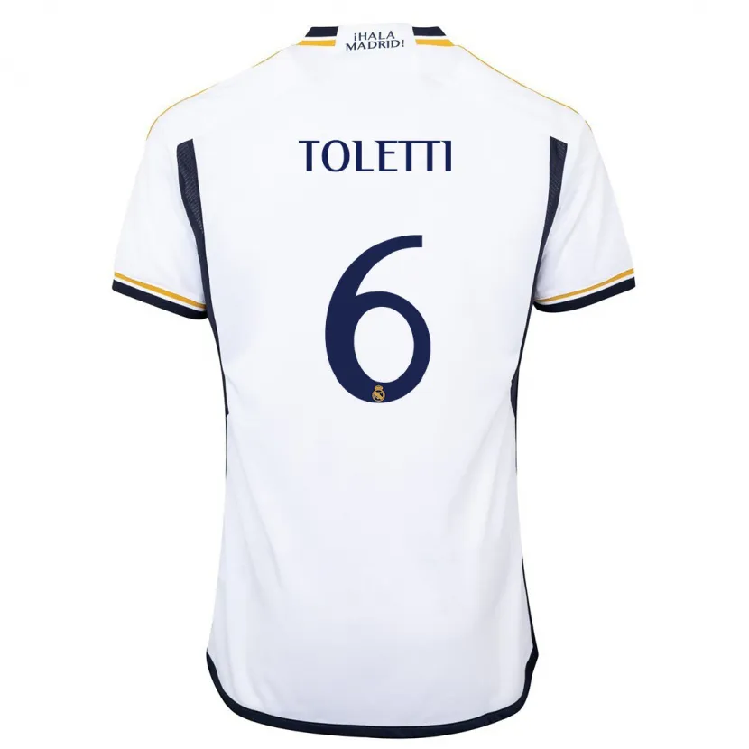 Danxen Niño Camiseta Sandie Toletti #6 Blanco 1ª Equipación 2023/24 La Camisa