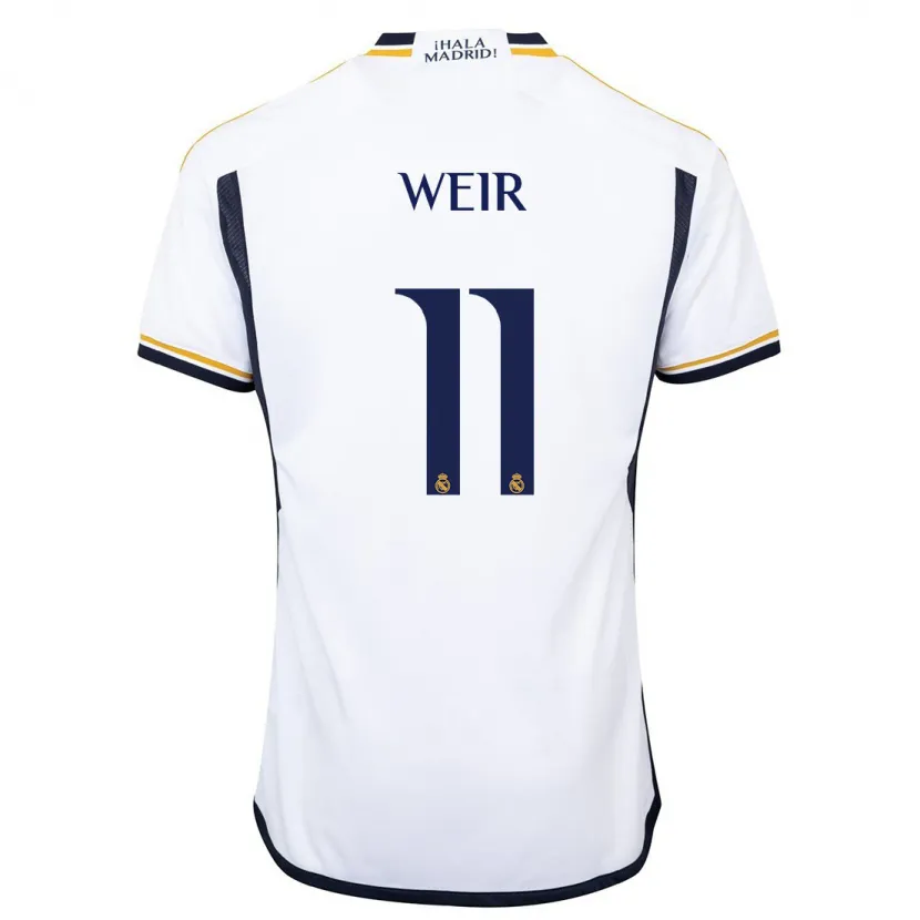 Danxen Niño Camiseta Caroline Weir #11 Blanco 1ª Equipación 2023/24 La Camisa