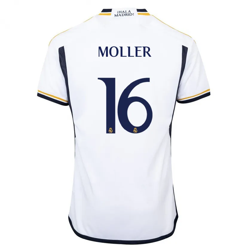 Danxen Niño Camiseta Caroline Moller #16 Blanco 1ª Equipación 2023/24 La Camisa