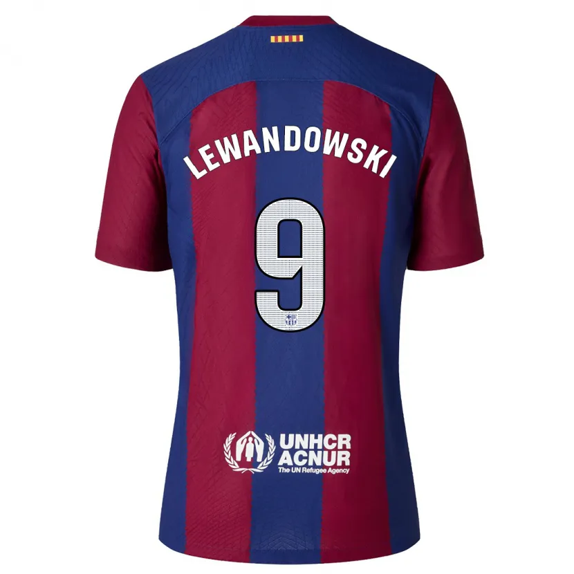 Danxen Niño Camiseta Robert Lewandowski #9 Rojo Azul 1ª Equipación 2023/24 La Camisa