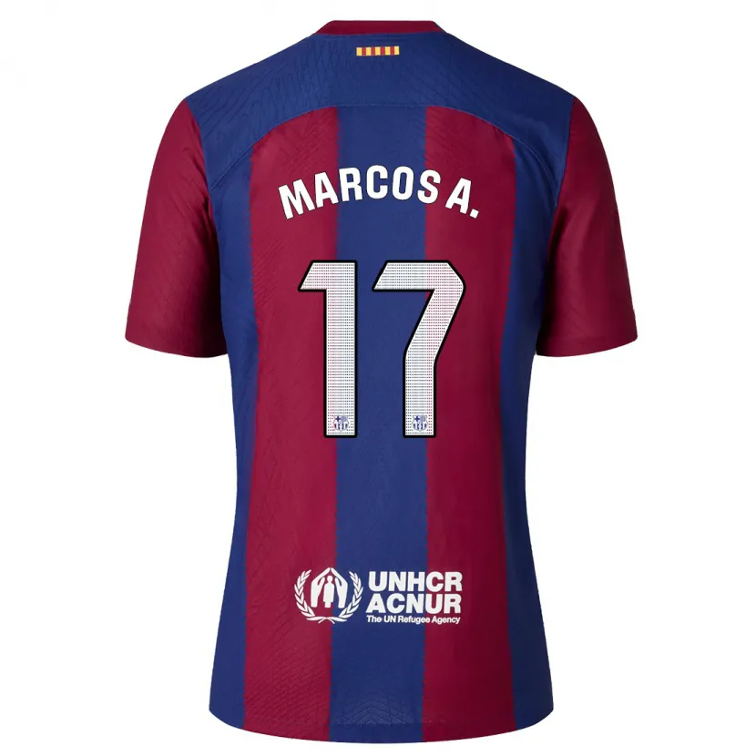 Danxen Niño Camiseta Marcos Alonso #17 Rojo Azul 1ª Equipación 2023/24 La Camisa