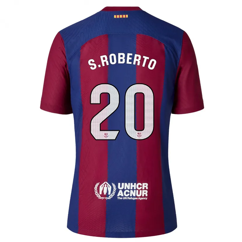 Danxen Niño Camiseta Sergi Roberto #20 Rojo Azul 1ª Equipación 2023/24 La Camisa