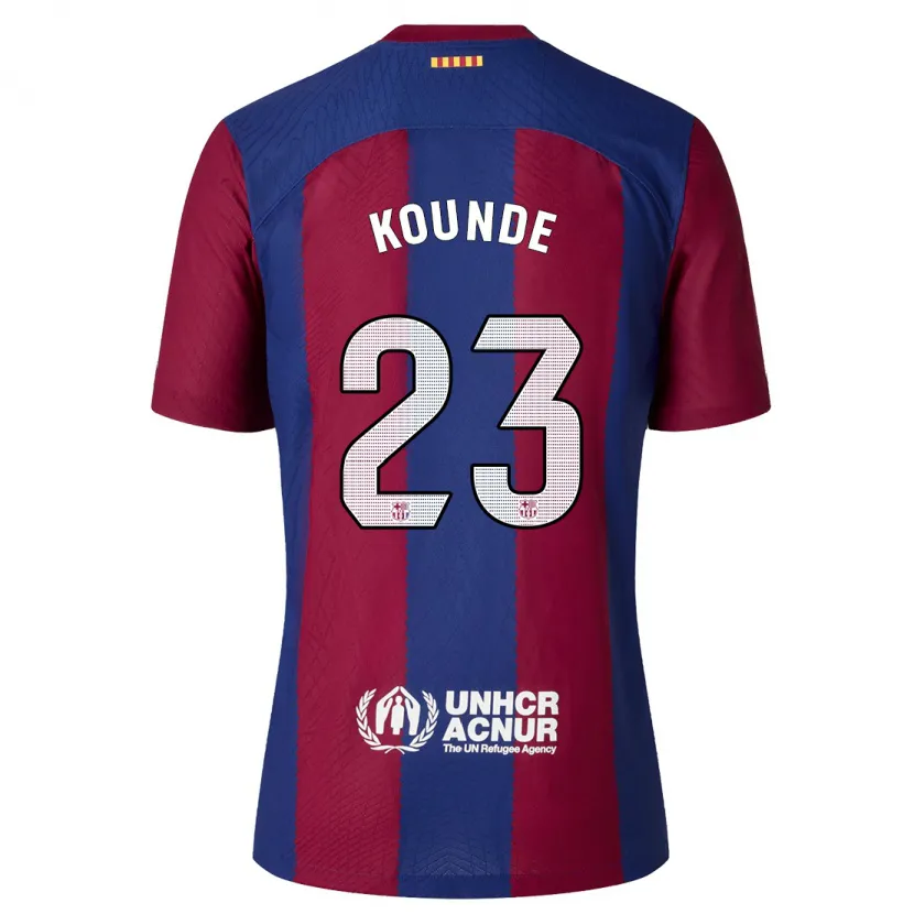 Danxen Niño Camiseta Jules Koundé #23 Rojo Azul 1ª Equipación 2023/24 La Camisa