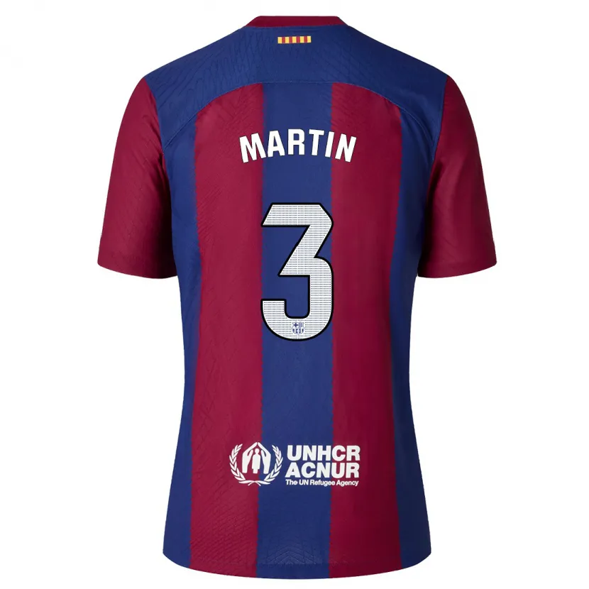 Danxen Niño Camiseta Gerard Martin #3 Rojo Azul 1ª Equipación 2023/24 La Camisa