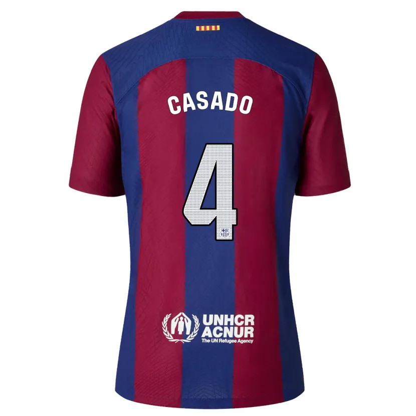 Danxen Niño Camiseta Marc Casadó #4 Rojo Azul 1ª Equipación 2023/24 La Camisa