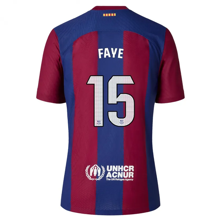 Danxen Niño Camiseta Mikayil Faye #15 Rojo Azul 1ª Equipación 2023/24 La Camisa