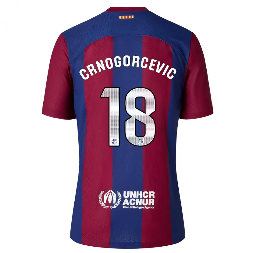 Danxen Niño Camiseta Ana-Maria Crnogorcevic #18 Rojo Azul 1ª Equipación 2023/24 La Camisa