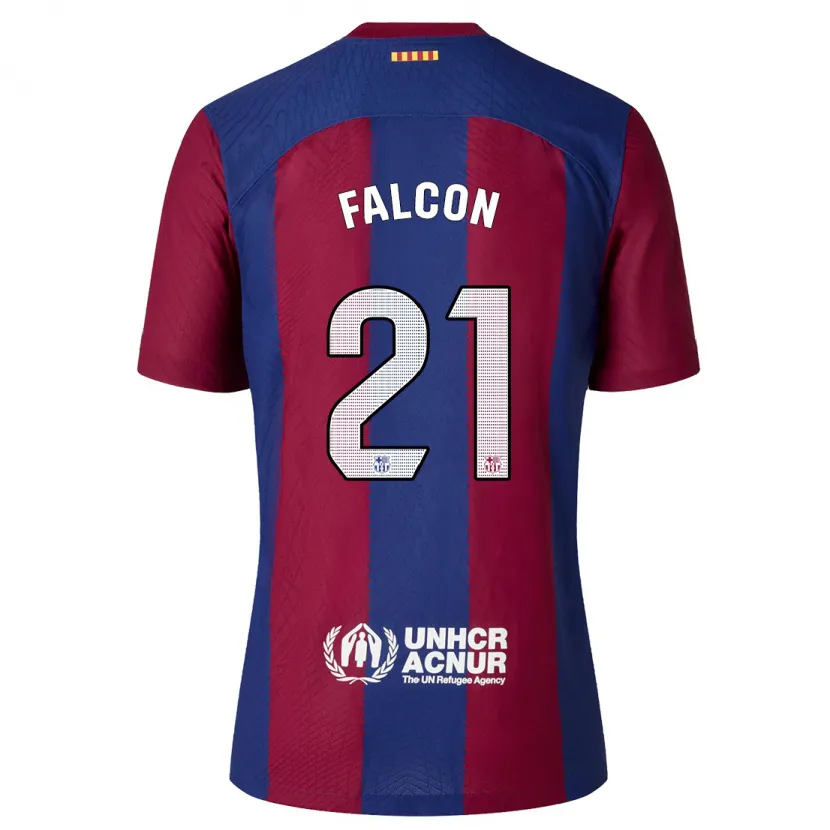 Danxen Niño Camiseta Andrea Falcon #21 Rojo Azul 1ª Equipación 2023/24 La Camisa