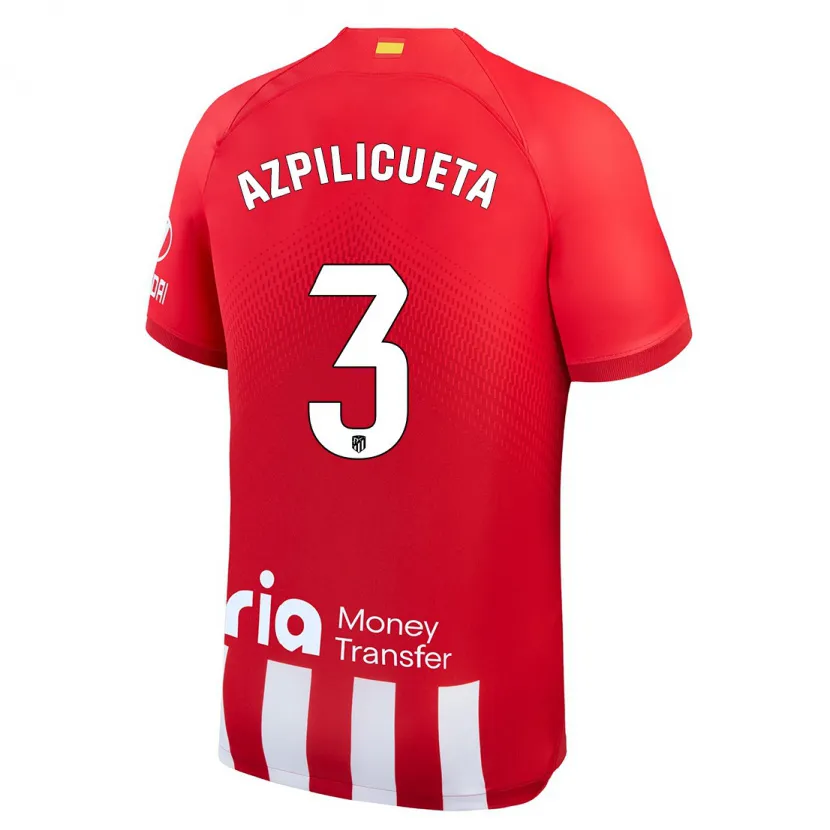 Danxen Niño Camiseta César Azpilicueta #3 Rojo Blanco 1ª Equipación 2023/24 La Camisa