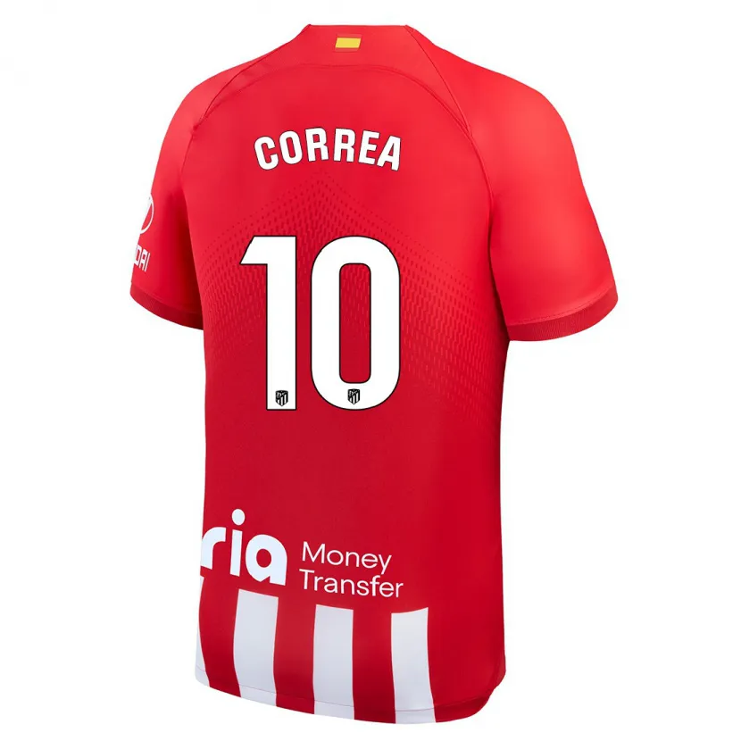 Danxen Niño Camiseta Ángel Correa #10 Rojo Blanco 1ª Equipación 2023/24 La Camisa