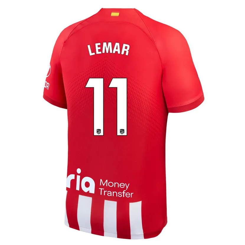 Danxen Niño Camiseta Thomas Lemar #11 Rojo Blanco 1ª Equipación 2023/24 La Camisa